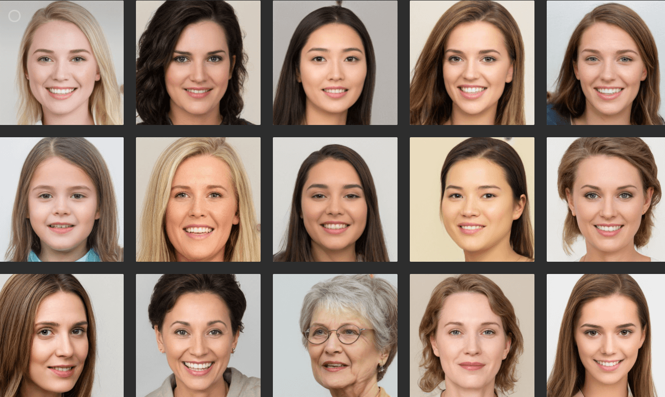 AI generated faces