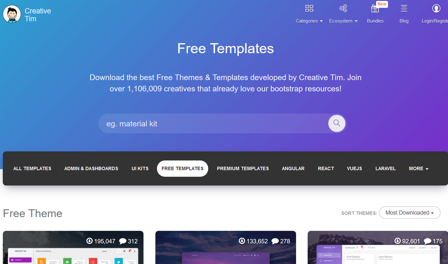 Creative Tim's Free Templates