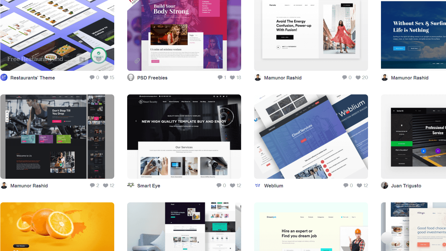 https://dribbble.com/tags/free_website_template